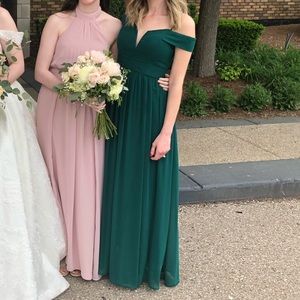 Green Macys Off The Shoulder Strap Dress